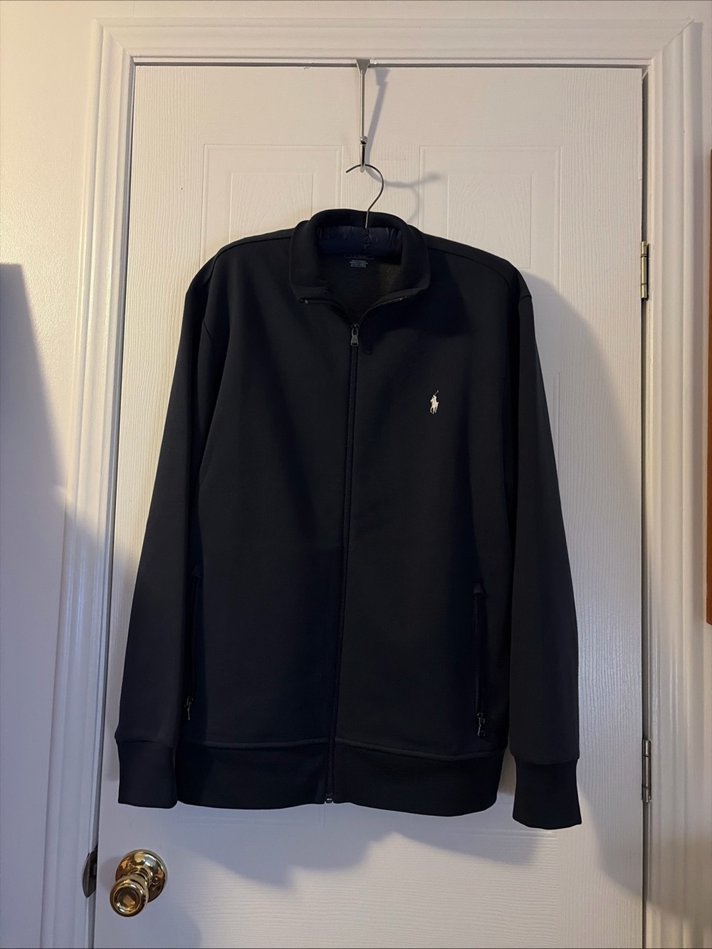 Polo Ralph Lauren Men's Full Zip Track/Sports Jacket Navy Blue Pockets SZ Large